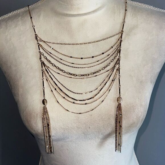 🔥Anthropologie Baubles Bijou Multilayer Chains Necklace - Picture 2 of 9